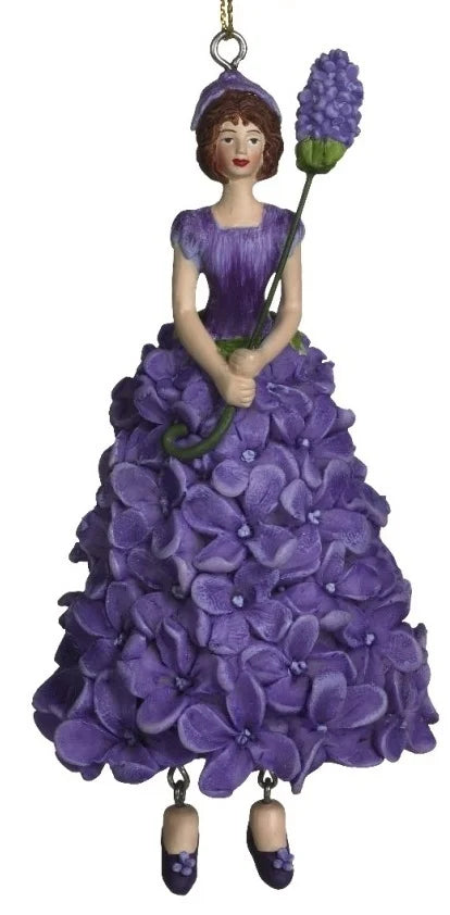 Fairy Flower artigianale a forma di lillà in resina dipinta, decorazione creativa da appendere o usare come segnaposto o nappa per mobili