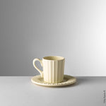 Set tazzina e piattino Lucilla Mario Luca Giusti in melamina avorio effetto porcellana, elegante, infrangibile e lavabile in lavastoviglie