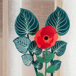 Composizione Funny Flowers Vesta con foglie maranta e papavero