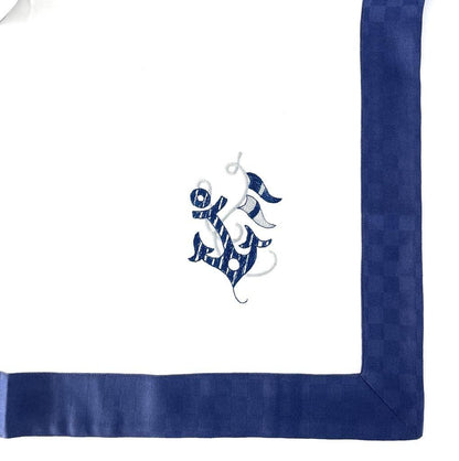 Marika de Paola - Pure cotton kitchen towel, embroidered with a maritime motif