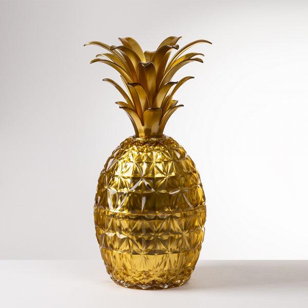 Melissa Mario Luca Giusti porta posate ananas in acrilico completamente oro, elemento decorativo esclusivo dal forte impatto visivo