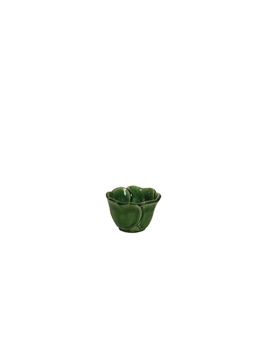 Mini coppetta Quadrifoglio Virginia Casa Ø8 cm, ceramica artigianale italiana. Perfetta per salse, aperitivi e piccoli dessert.