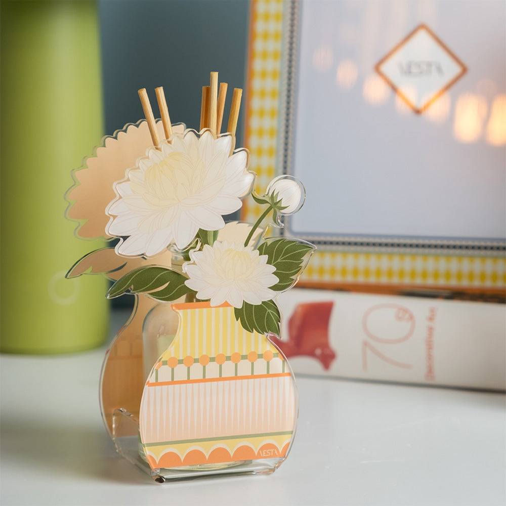 mini profumatore Dalia Vesta Home con fiore decorativo e diffusore profumo ambiente
