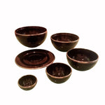 Set di ciotole in ceramica smaltata nero con bordo platino aperte per aperitivo elegante