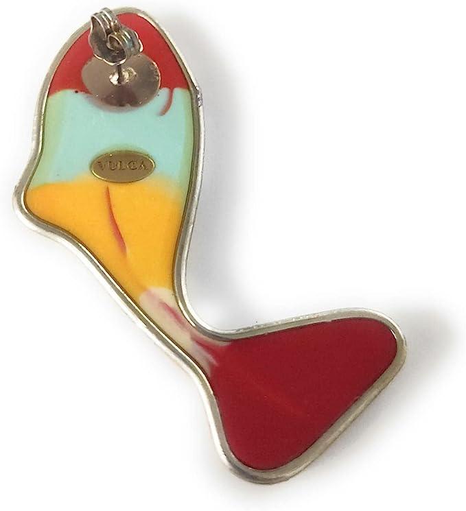 Boucles d'oreilles Pesciolini multicolores en acier chirurgical et résine, faites à la main, pièces uniques, artisanat 100% fabriqué en Italie par Vulca