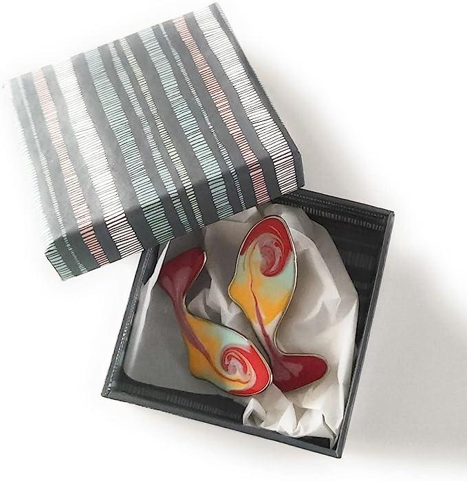 Boucles d'oreilles Pesciolini multicolores en acier chirurgical et résine, faites à la main, pièces uniques, artisanat 100% fabriqué en Italie par Vulca
