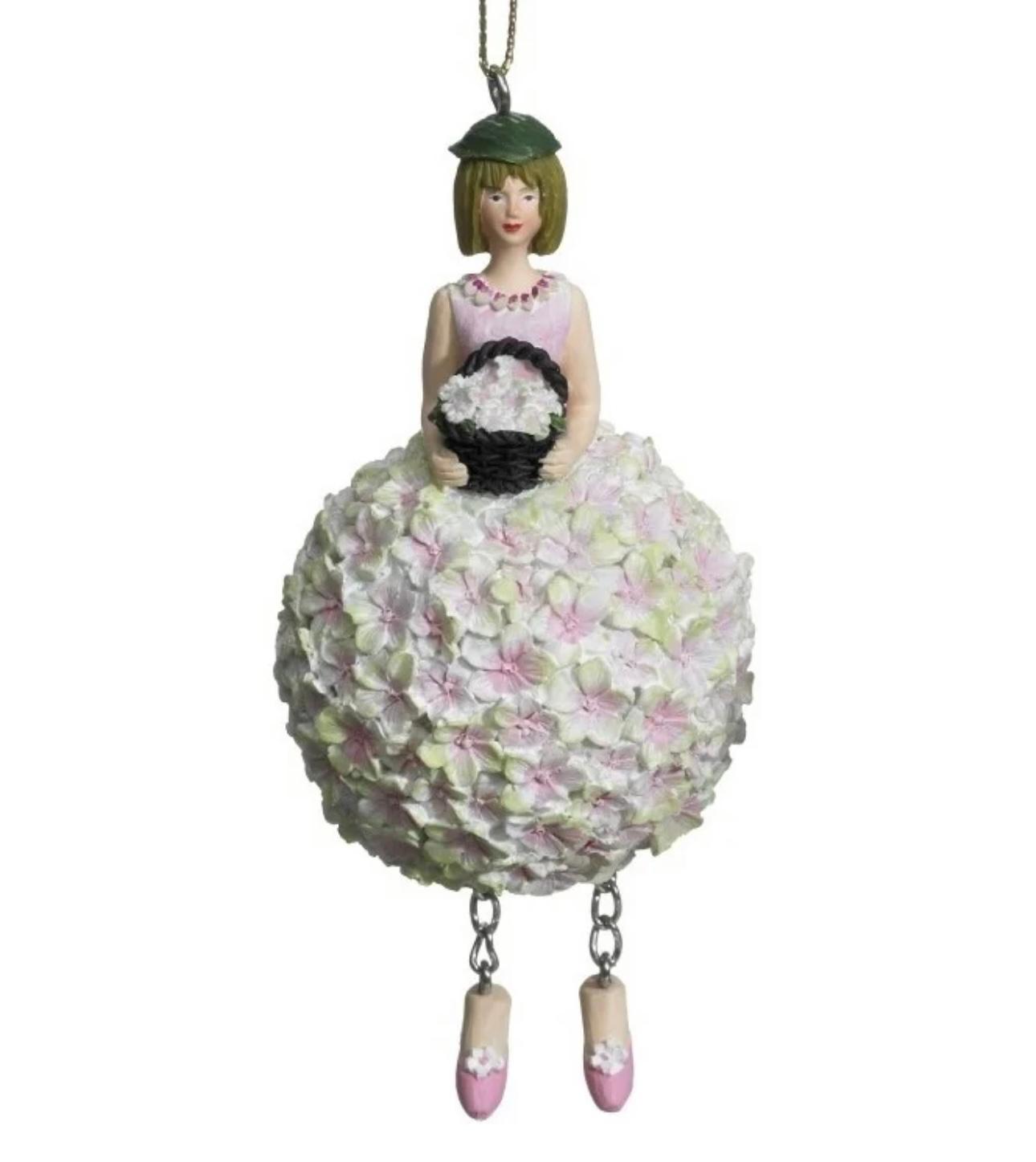 Fairy Flower artigianale a forma di ortensia in resina dipinta, decorazione creativa da appendere o usare come segnaposto o nappa per mobili