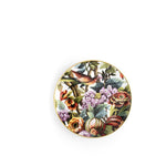 Piattino pane white Exotic Jungle di Simone Guidarelli in porcellana con decorazioni tropicali e bordo dorato disponibile in sei varianti colore.