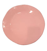 Piatto piano rosa in ceramica artigianale linea Materia di Arcucci