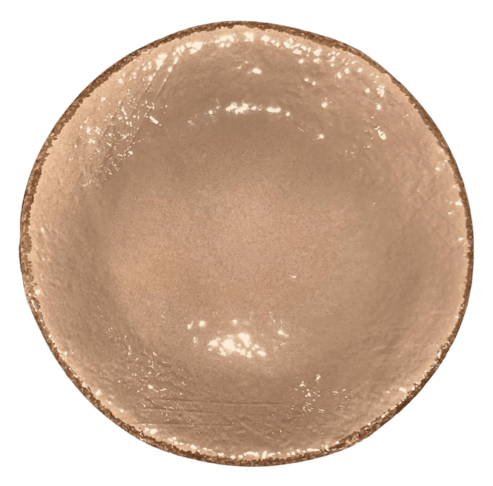 Piatto Preta in ceramica color fango Arcucci Trade, effetto pietra, smalto lucido e bordo rifinito a mano