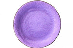 Piatto dessert Preta in ceramica color lilla Arcucci Trade, effetto pietra, smalto lucido e bordo rifinito a mano