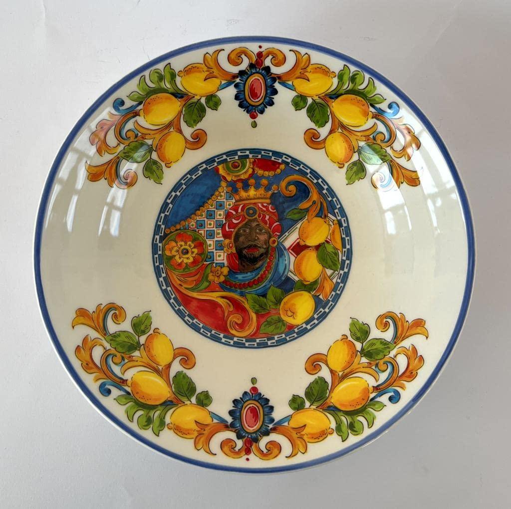 Caltagirone Porcelain Plates, Hand Made, EDG Enzo De Gasperi Design