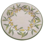 Piatto piano in melamina con decoro ulivo verde e giallo