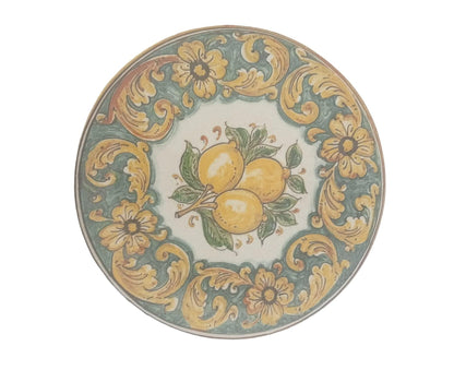 Piatti Piani in Porcellana, realizzati a mano, Limoni di Caltagirone