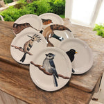 Piatti insalata/dessert Selva in ceramica artigianale dipinta a mano con uccelli decorati – collezione Virginia Casa Made in Italy