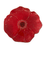 Piatto papavero rosso in ceramica Virginia Casa Ø16 e Ø22 cm