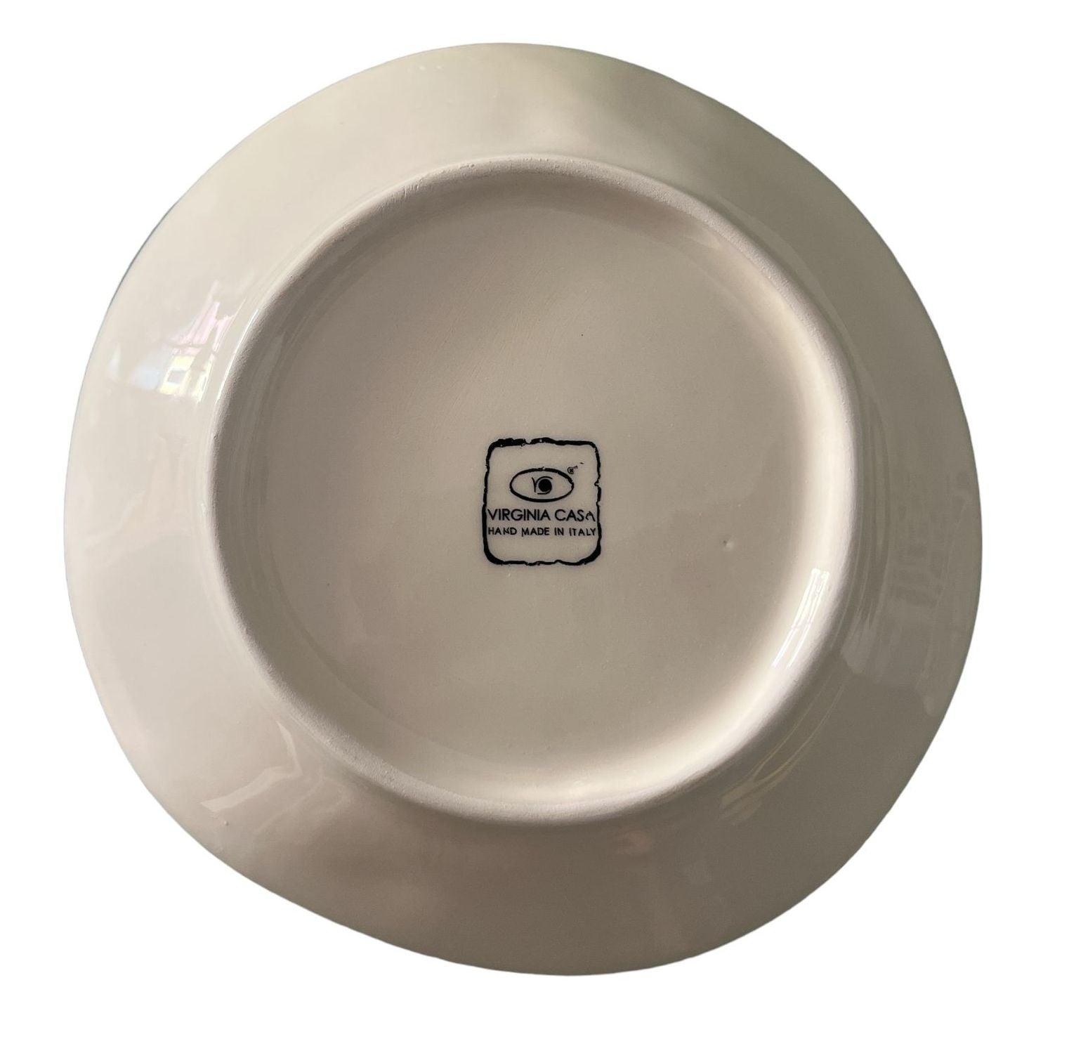 Retro piatto insalata in ceramica dipinta a mano – linea Selva Virginia Casa con marchio hand made in Italy