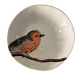 Piatto fondo in ceramica con pettirosso dipinta a mano – linea Selva Virginia Casa