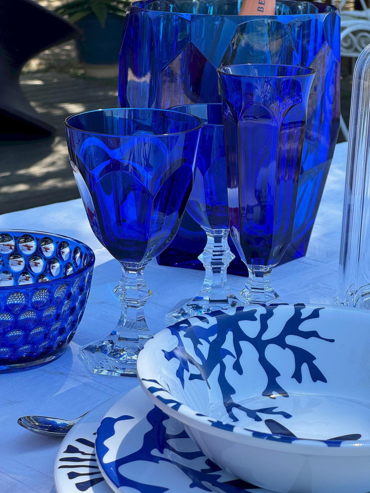 Assiette mélamine modèle CORALLO collection Mario Luca Giusti, Couleur : BLEU