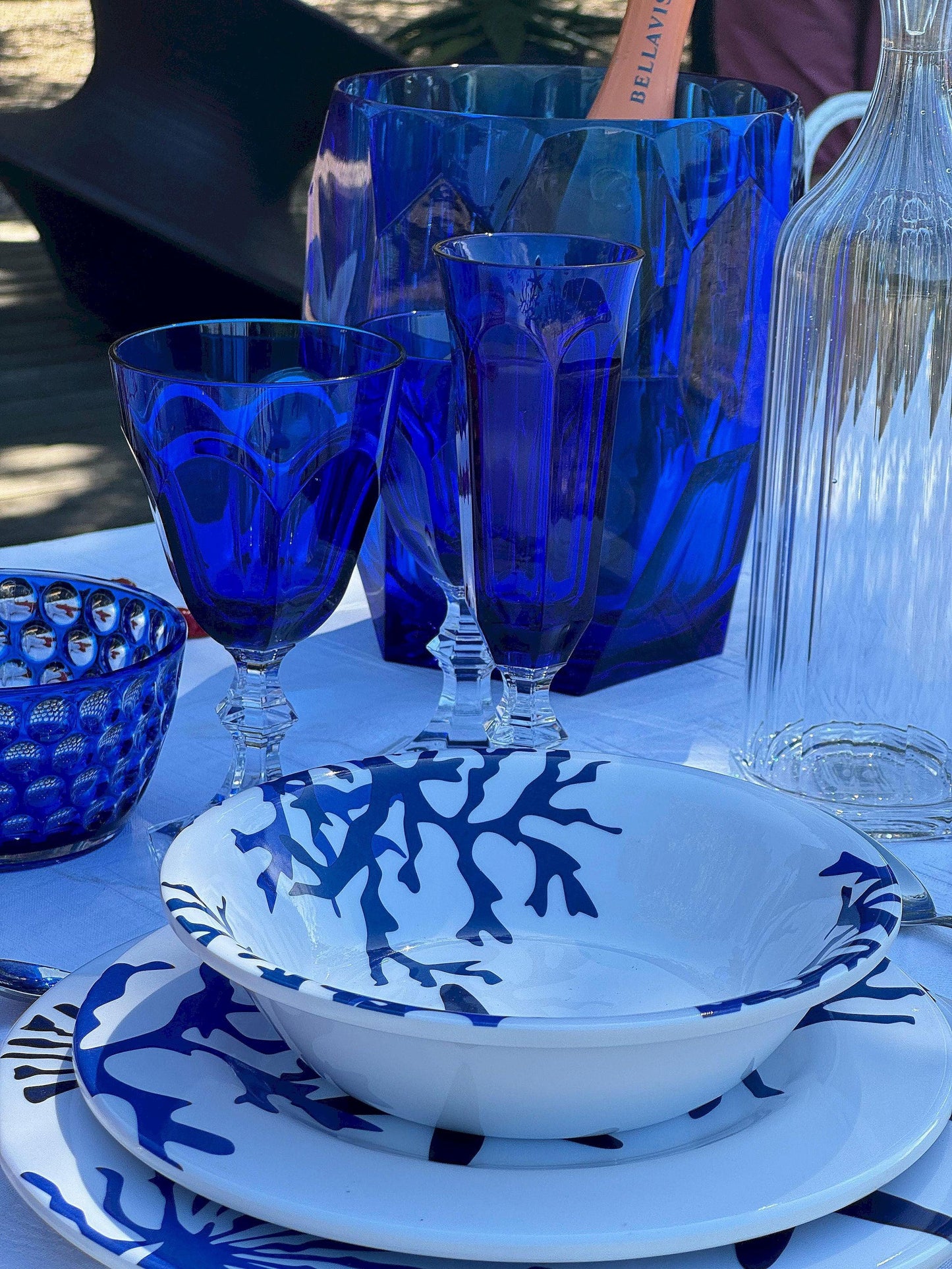 Assiette mélamine modèle CORALLO collection Mario Luca Giusti, Couleur : BLEU