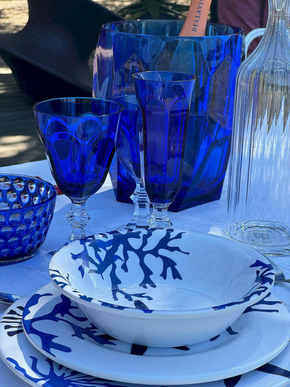 Assiette mélamine modèle CORALLO collection Mario Luca Giusti, Couleur : BLEU