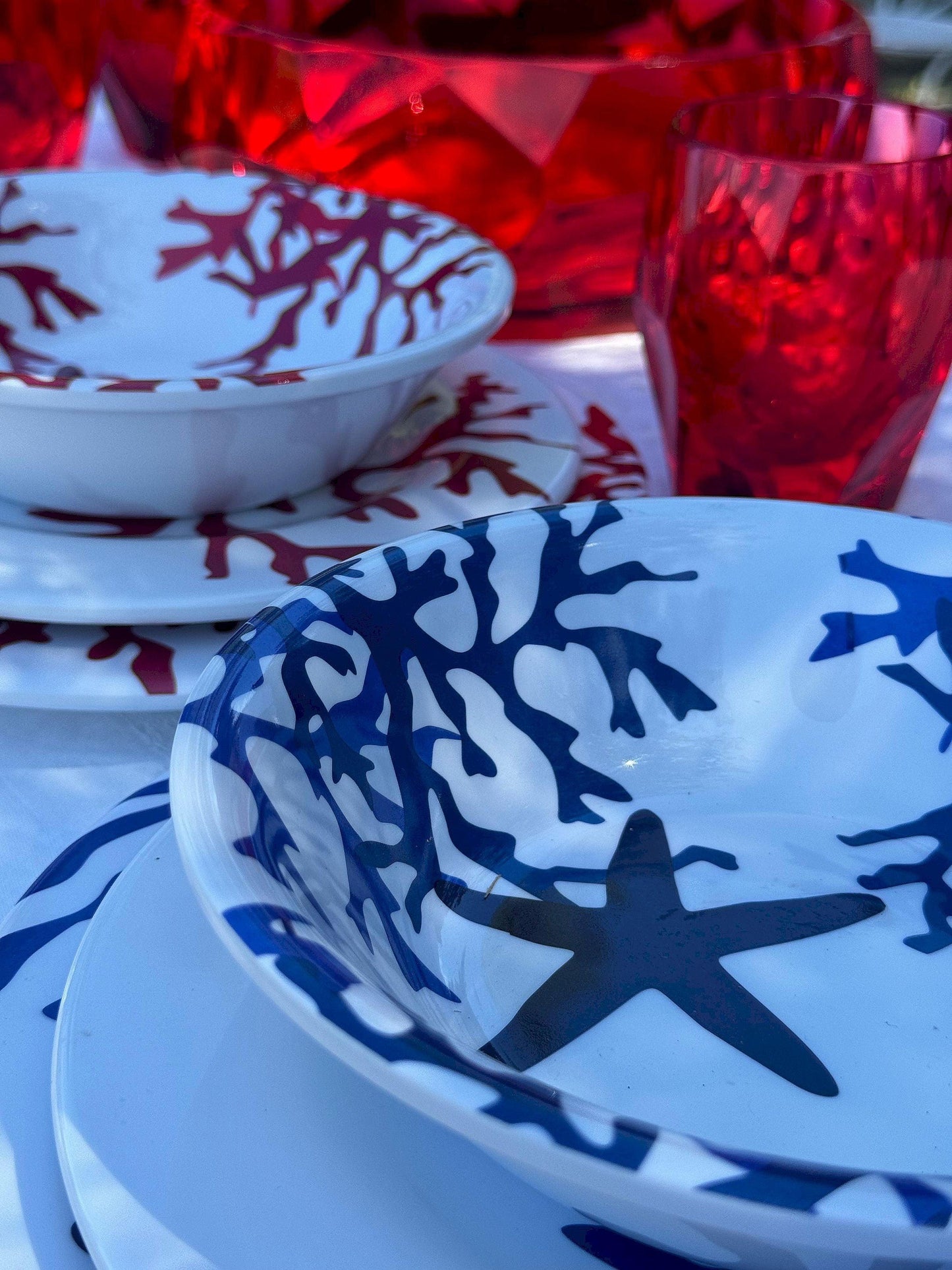 Assiette mélamine modèle CORALLO collection Mario Luca Giusti, Couleur : BLEU