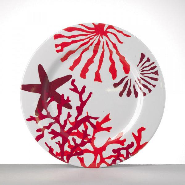 Piatto in melamina modello CORALLO collezione Mario Luca Giusti, Colore: ROSSO
