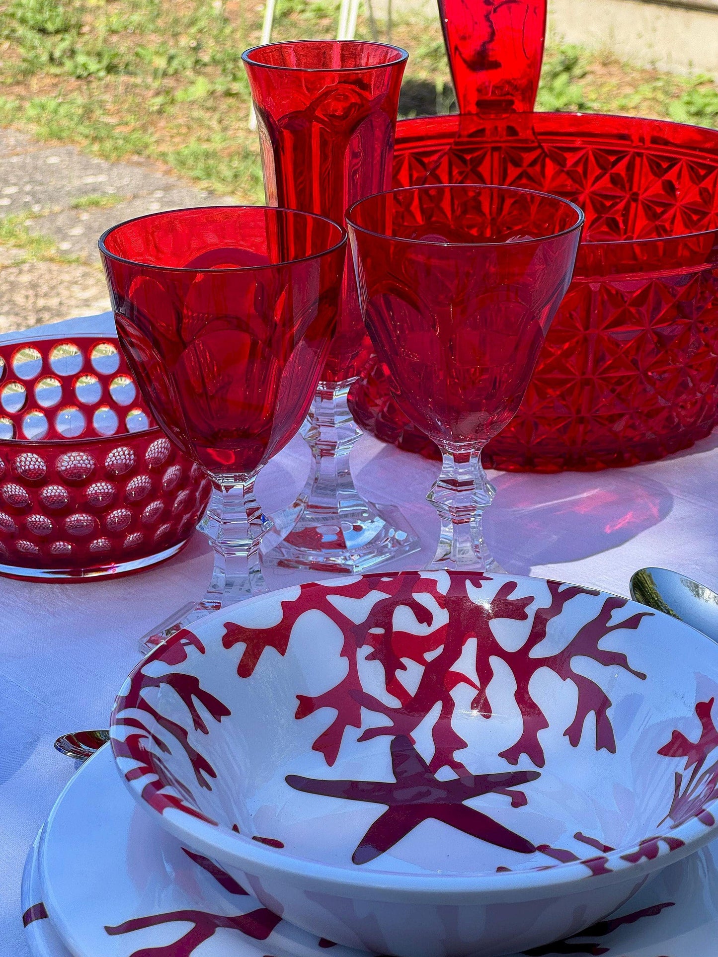 Piatto in melamina modello CORALLO collezione Mario Luca Giusti, Colore: ROSSO