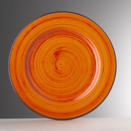 Piatto piano Saint Tropez arancio in melamina effetto ceramica – Mario Luca Giusti