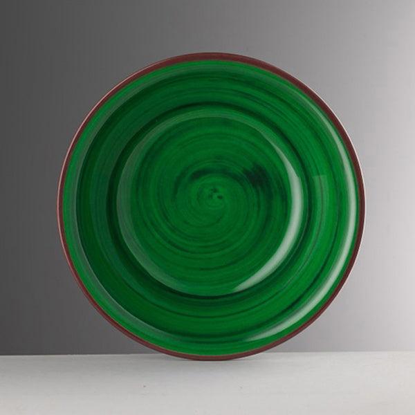 Piatto frutta verde Saint Tropez di Mario Luca Giusti in melamina con finitura effetto pennellato