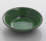 Piatto fondo verde Saint Tropez di Mario Luca Giusti in melamina con finitura effetto pennellato