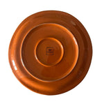Retro piatto piano arancio in ceramica artigianale linea Tavolozza Virginia Casa, fatto e smaltato a mano