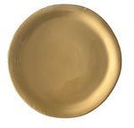 Piatto piano ocra in ceramica artigianale linea Tavolozza Virginia Casa, fatto e smaltato a mano