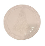 Piatto Virginia Casa Natale in ceramica bianca con decorazione albero di Natale in rilievo
