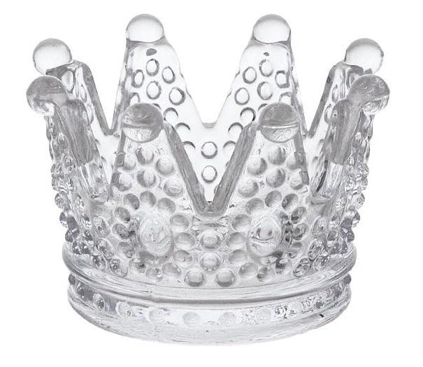 Portacandele in vetro a forma di corona Clayre & Eef, decorazione luminosa ed elegante.

