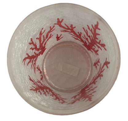 Bougeoir / Vase en verre satiné, motif corail rouge, Enzo De Gasperi