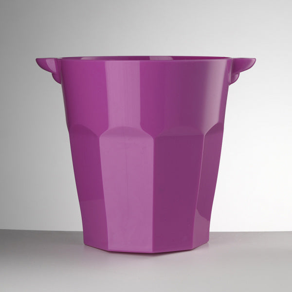 Portabottiglie fucsia in acrilico con manici laterali Mario Luca Giusti

