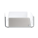 Portatovaglioli grande Vesta in acrilico tortora interno bianco , design moderno e artigianale, disponibile in tre colori eleganti