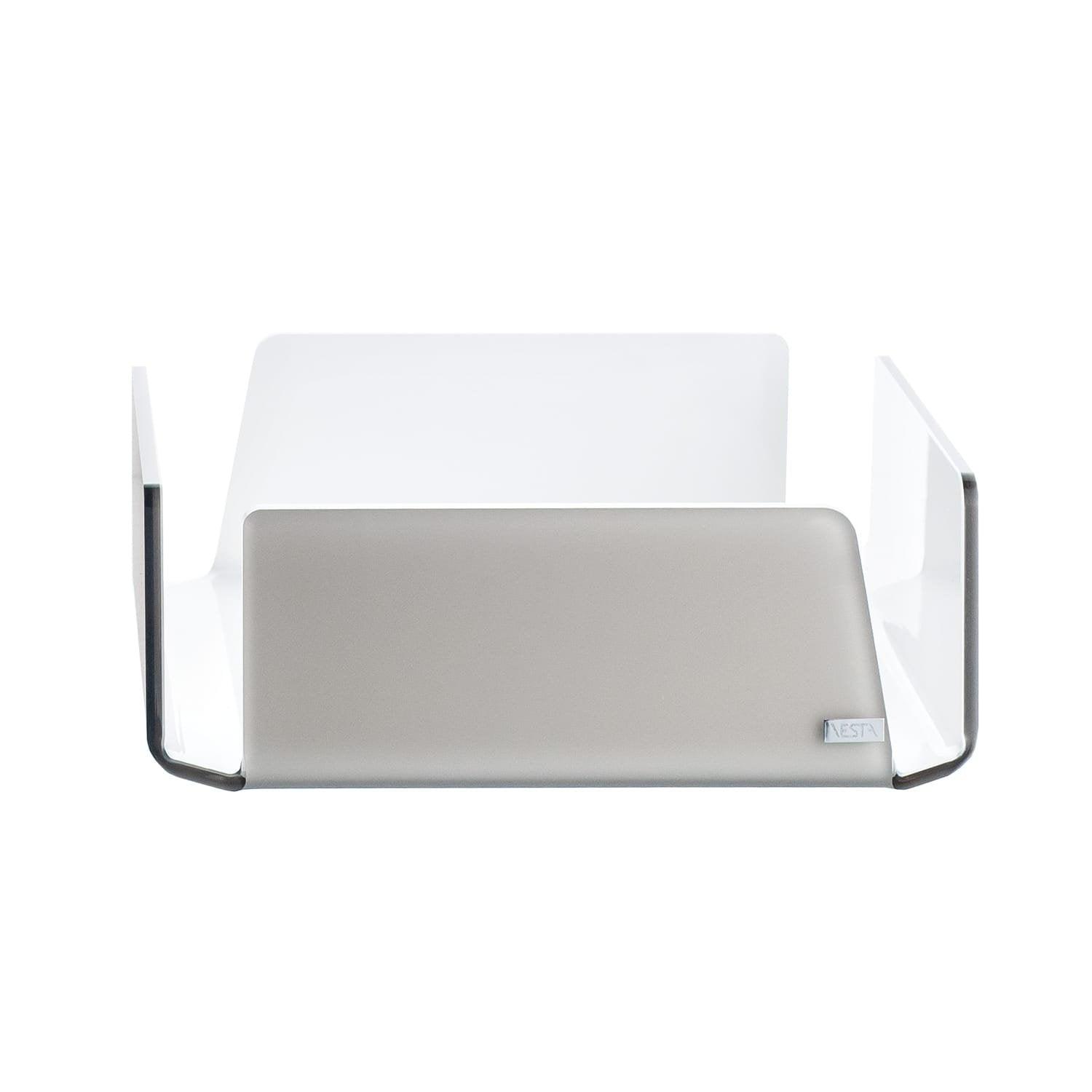 Portatovaglioli grande Vesta in acrilico tortora interno bianco , design moderno e artigianale, disponibile in tre colori eleganti