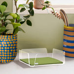 Portatovaglioli design moderno Vesta in acrilico trasparente , lavorato a mano in Italia, disponibile in tre colori eleganti

