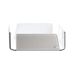 Portatovaglioli design moderno Vesta in acrilico tortora interno bianco, lavorato a mano in Italia.
