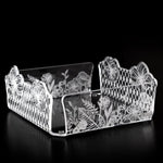 Portatovaglioli Vesta Le Jardin in acrilico infrangibile con motivo floreale ideale per barche, giardini e tavole all'aperto, misure altezza 9,5 cm, larghezza 18,5 cm, profondità 18,5 cm