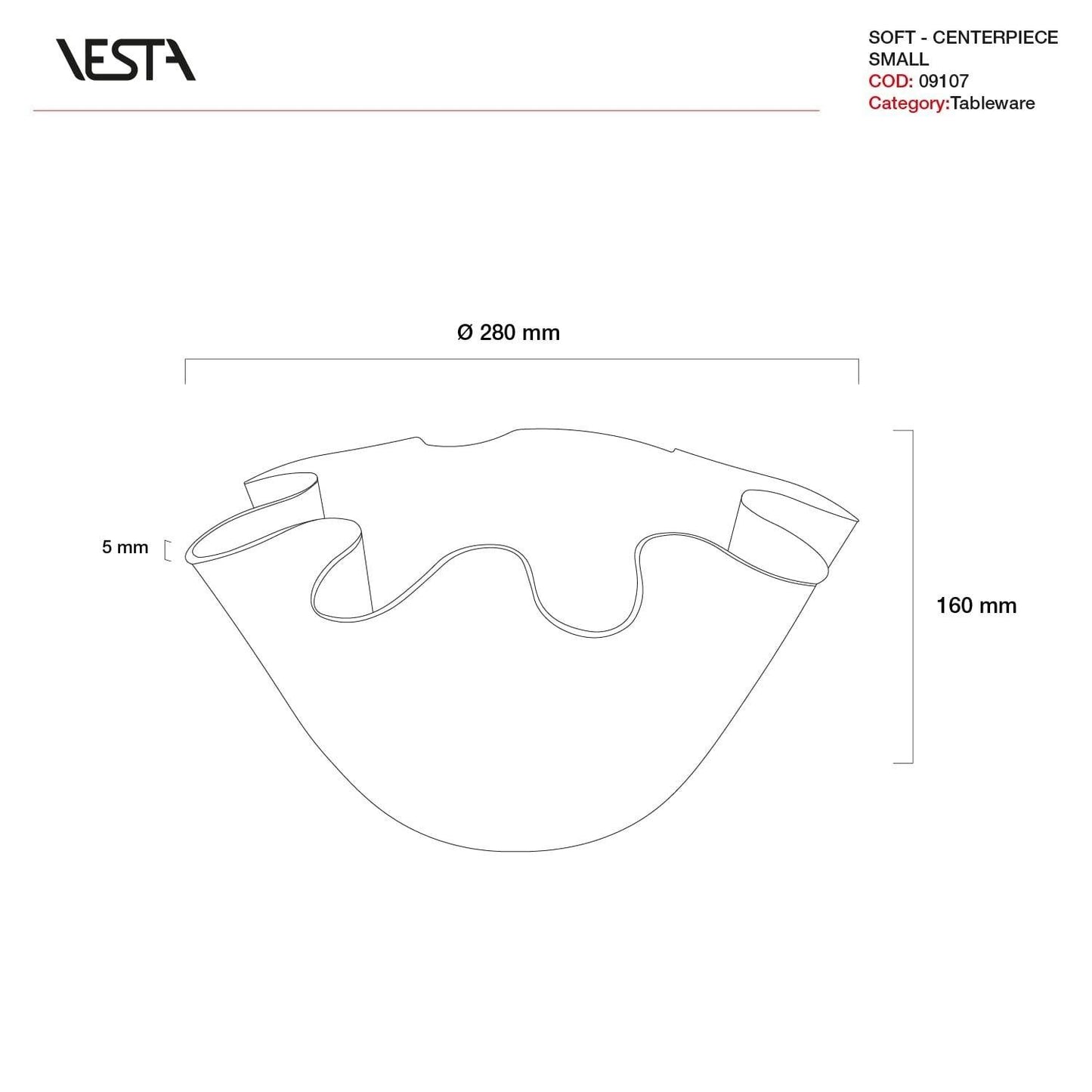 Portavaso Centrotavola SOFT - collezione VESTA - MARIKA DE PAOLA - HOME DECOR