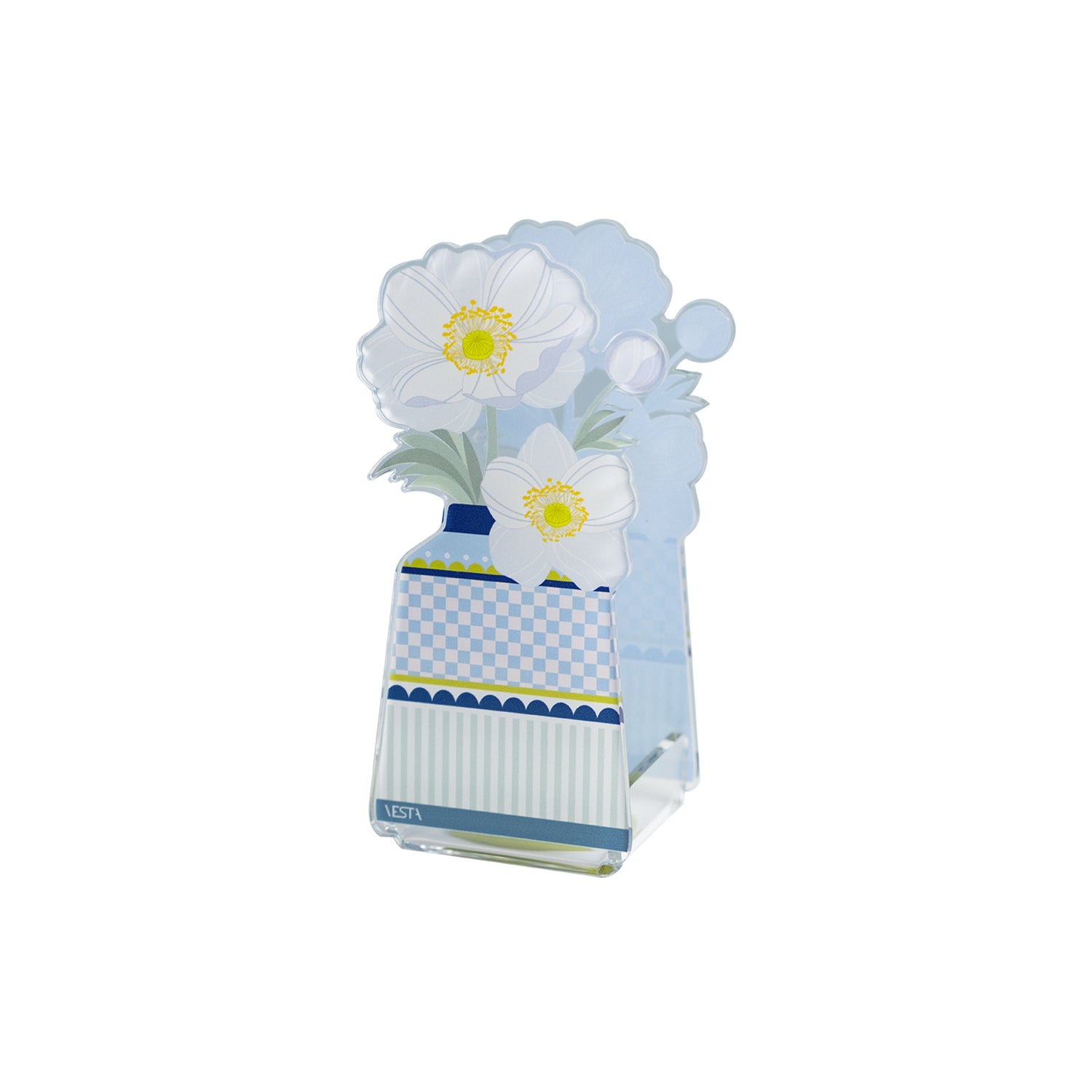 mini profumatore Aria blu cielo Vesta Home in cristallo acrilico con fiore decorativo e fragranza Chiara Firenze