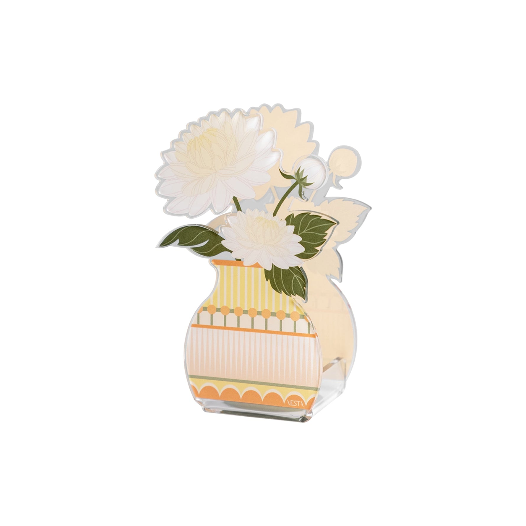 mini profumatore Dalia Vesta Home in cristallo acrilico con fiore decorativo