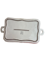 Retro pirofila Italica Virginia Casa in ceramica bianca con logo Made in Italy.

