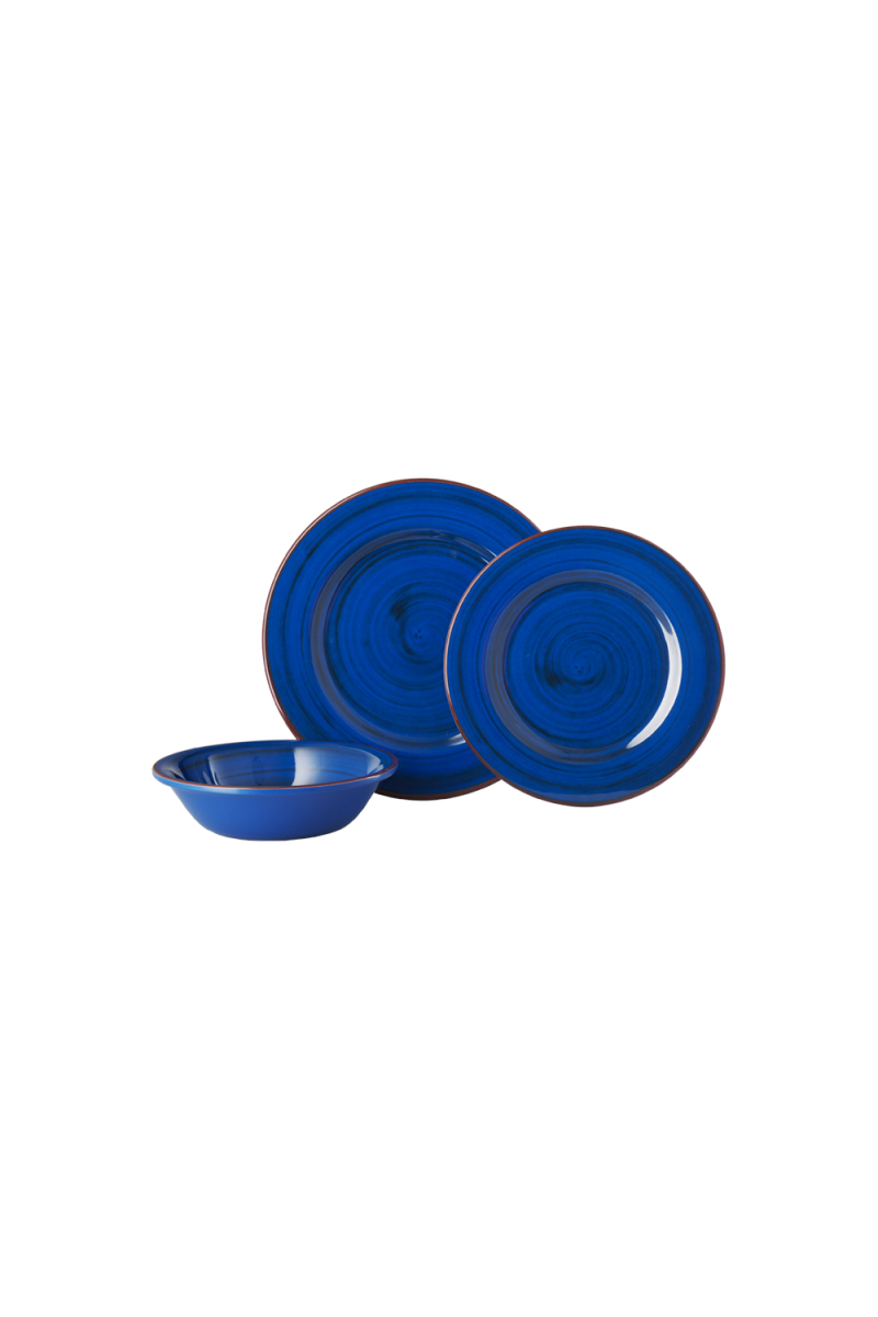 Set 3 piatti Saint Tropez blu in melamina Mario Luca Giusti