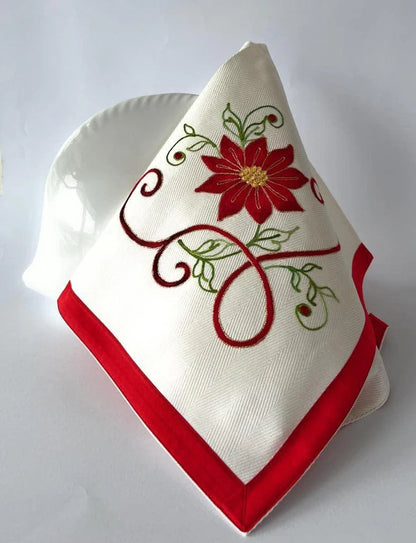 Torchon de cuisine / torchon en coton brodé - motif Noël