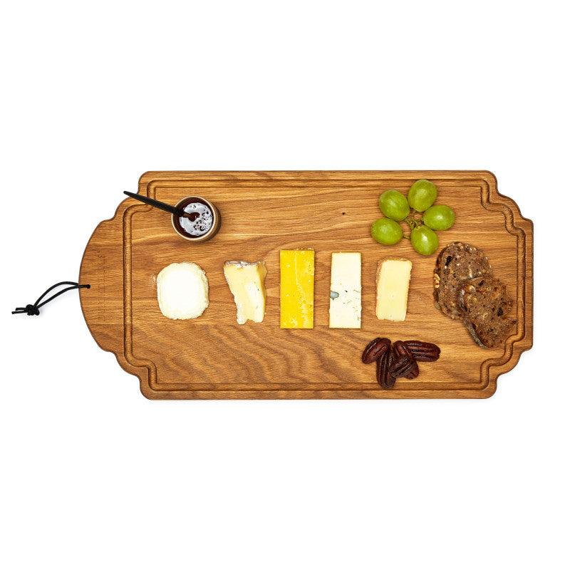 Tagliere rettangolare con formaggi e pane in rovere Dutch Deluxes 19x38 cm, design elegante ed effetto naturale