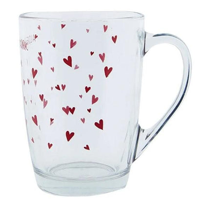 Tazza da The in vetro con cuori "A Lovely Drink", 300 ml - MARIKA DE PAOLA - HOME DECOR